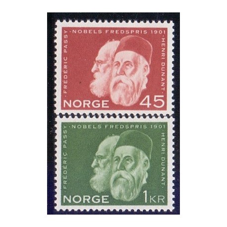 Norge. 1961, Nobeldagen. AFA nr. 478-79 ** stemplet postfrisk FDC