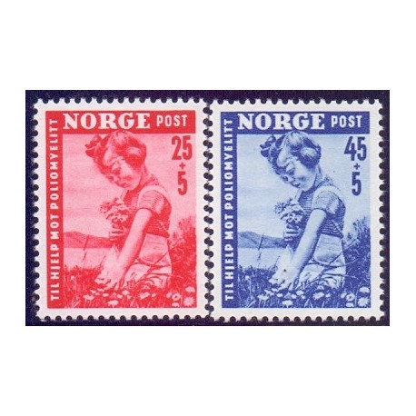 Norge. 1950. Børnelammelse. AFA nr. 365-66 ** stemplet postfrisk FDC
