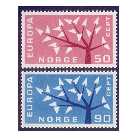 Norge. 1962. Europamærker / CEPT AFA nr. 490-91 ** stemplet postfrisk FDC