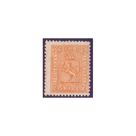 Norge 1867-68. 2 sk. AFA nr. 12 ** Postfrisk ubrugt stemplet
