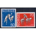 Norge. 1970. Norges Idrætsskolers 100 års-jubilæum. AFA nr. 630-31 ** stemplet postfrisk FDC