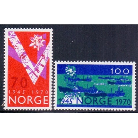 Norge. 1970. 25-året for befrielsen. AFA nr. 619-20 ** stemplet postfrisk FDC