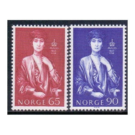 Norge. 1969. Dronning Maud. AFA nr. 611-12 ** stemplet postfrisk FDC