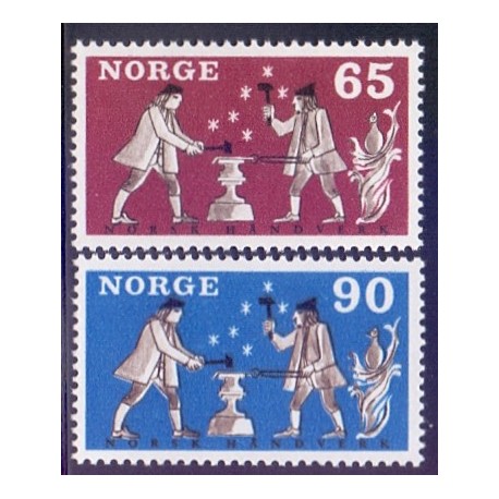 Norge. 1968. Norsk håndværk. AFA nr. 577-78 ** stemplet postfrisk FDC