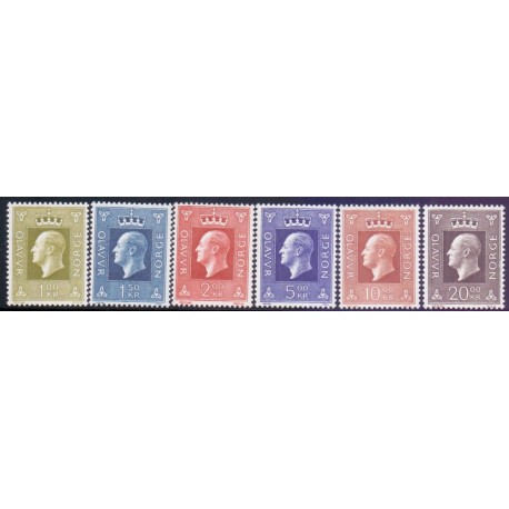 Norge. 1969-70. Kong Olav V. AFA nr. 601-06 ** stemplet postfrisk FDC