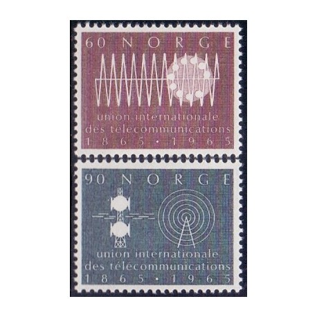 Norge. 1965.  Int. Telekommunikation. AFA nr. 539-40  **  stemplet postfrisk FDC