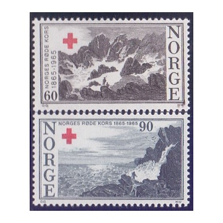 Norge. 1965.  Norges Røde kors. AFA nr. 543-44  **  stemplet postfrisk FDC