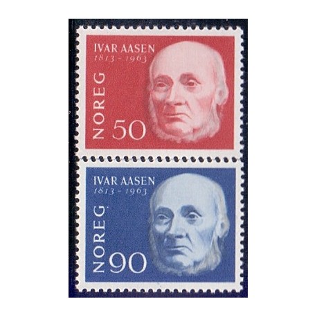 Norge. 1963. Ivar Aasens fødsel. AFA nr. 510-11 ** stemplet postfrisk FDC