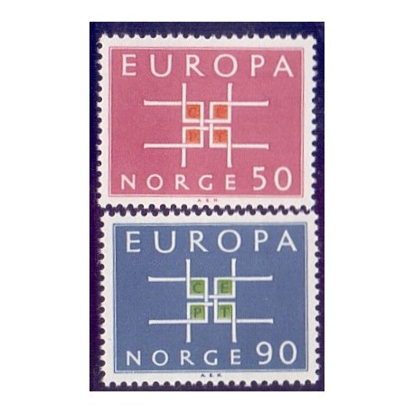 Norge. 1963. Europamærker /CEPT. AFA nr. 512-13 ** stemplet postfrisk FDC
