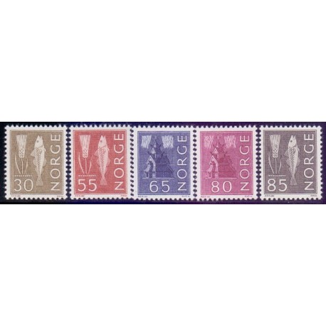 Norge. 1963. Nye tegninger. AFA nr. 517-21  **  stemplet postfrisk FDC