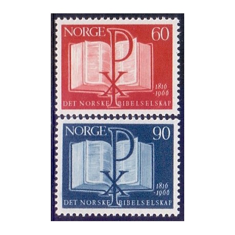 Norge. 1966. Det Norske Bibelselskab. AFA nr. 554-55  **  stemplet postfrisk FDC