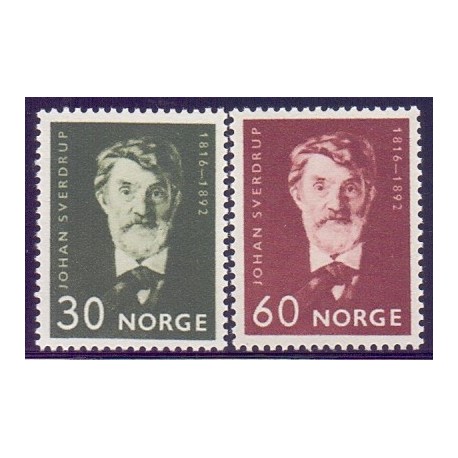 Norge. 1966. Johan Sverdrup. AFA nr. 558-59 **  stemplet postfrisk FDC