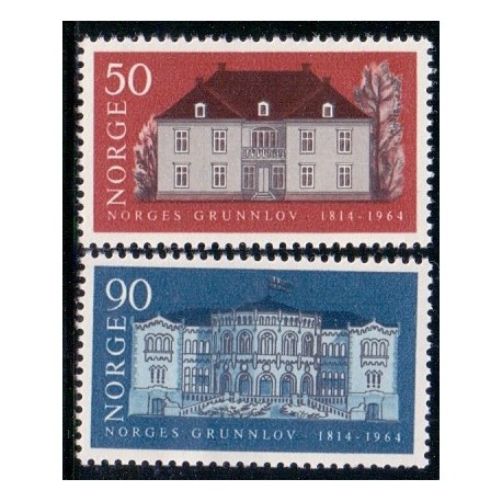 Norge. 1964. Norges grundlov. AFA nr. 530-31  **  stemplet postfrisk FDC