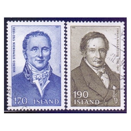 Island. 1981. Berømte islændinge. AFA nr. 564-65 **   postfrisk st. stemplet FDC
