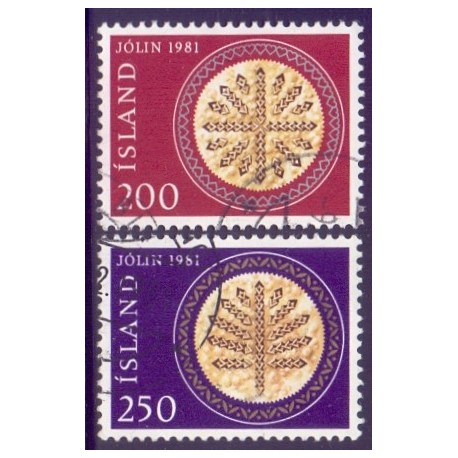 Island. 1981. Julefrimærker. AFA nr. 575-76 **   postfrisk st. stemplet FDC