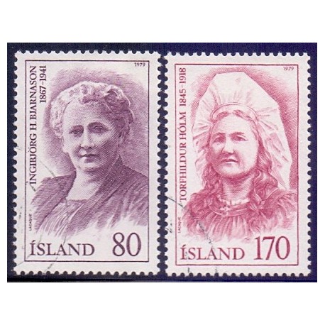 Island. 1979. Berømte islændinge. AFA nr. 542-43 ** postfrisk st. stemplet FDC