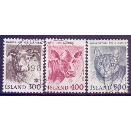 Island. 1982. Husdyr. AFA nr. 581-83 **   postfrisk st. stemplet FDC