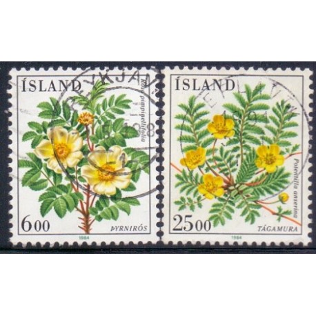 Island. 1984. Blomster. AFA nr. 611-12 **   postfrisk st. stemplet FDC
