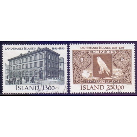 Island. 1986. Nationalbanken 100 år. AFA nr. 651-52 **   postfrisk st. stemplet FDC