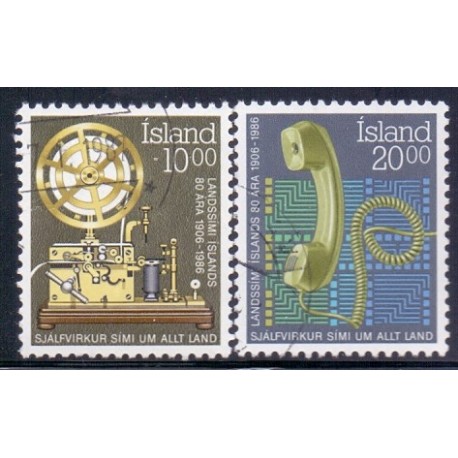 Island. 1986. Telefon i 80 år. AFA nr. 657-58 **   postfrisk st. stemplet FDC