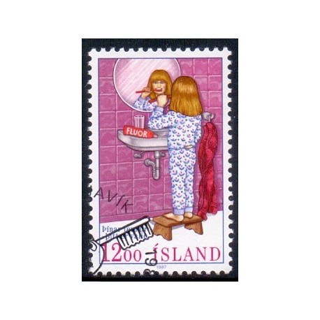 Island. 1987. Tandbeskyttelse. AFA nr. 676 ** postfrisk st. stemplet FDC