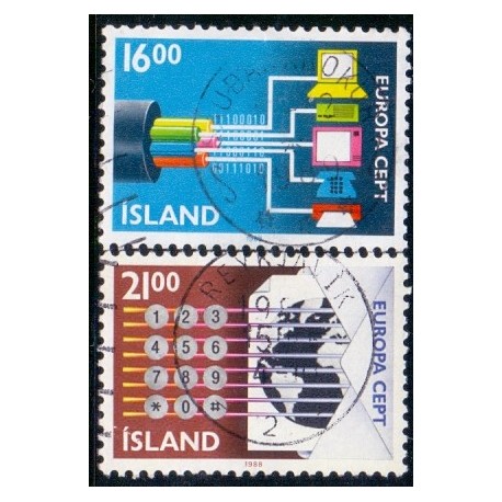 Island. 1988. Europamærker / CEPT. AFA nr. 681-82 **   postfrisk st. stemplet FDC