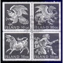Island. 1988. De fire skytsånder i islands våben, i 4-blok. AFA nr. 683-86 **   postfrisk st. stemplet FDC