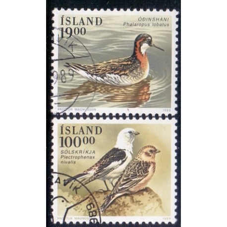 Island. 1989. Fugle. AFA nr. 696-97 **  postfrisk st. stemplet FDC