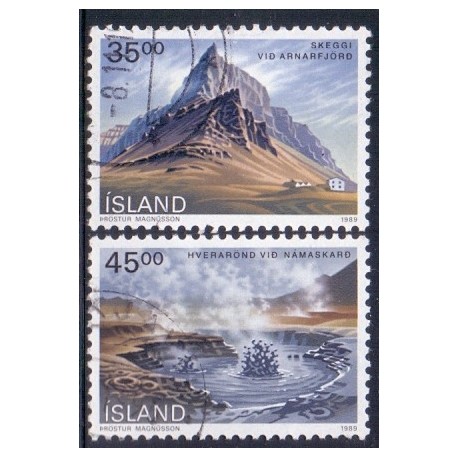 Island. 1989. Landskaber. AFA nr. 704-05 ** postfrisk st. stemplet FDC