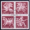 Island. 1987. De fire skytsånder i islands våben, i 4-blok. AFA nr. 672-75 **   postfrisk st. stemplet FDC