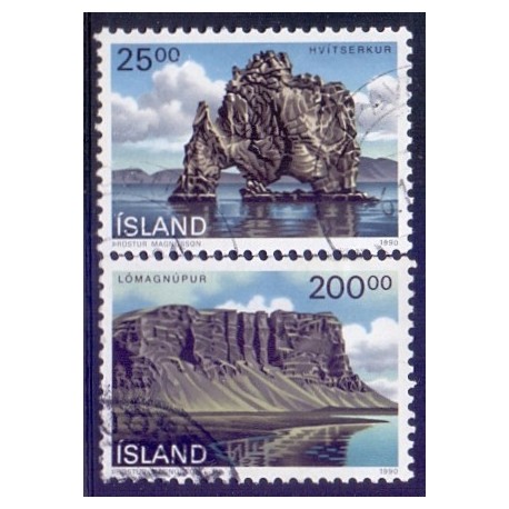 Island. 1990. Landskaber. AFA nr. 727-28 ** postfrisk st. stemplet FDC