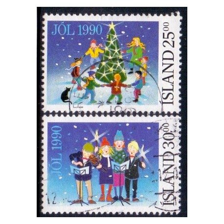 Island. 1990. Julefrimærker. AFA nr. 731-32 ** postfrisk st. stemplet FDC