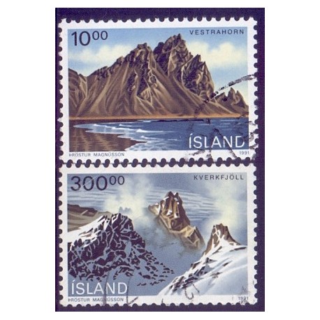 Island. 1991. Landskaber. AFA nr. 735-36 ** postfrisk st. stemplet FDC