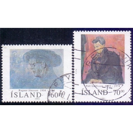 Island. 1991. Páll Ísólfsson. AFA nr. 744-45 ** postfrisk st. stemplet FDC