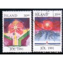 Island. 1991. Julefrimærker. AFA nr. 751-52 ** postfrisk st. stemplet FDC