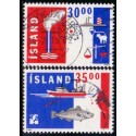 Island. 1992, Eksport og handelsanliggender. AFA nr. 758-59** postfrisk st. stemplet FDC