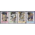 Island. 1992, Naturbeskyttelse Islandske falke. AFA nr. 768-71 **  postfrisk st. stemplet FDC