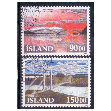 Island. 1993. Islandske broer. AFA nr. 774-75 **  postfrisk st. stemplet FDC