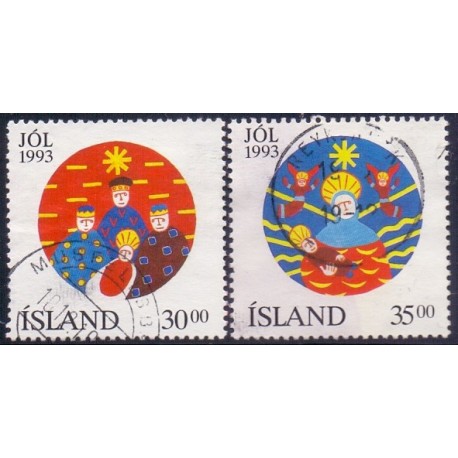 Island. 1993. Julefrimærker. AFA nr. 785-86 ** postfrisk st. stemplet FDC