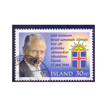Island. 1994. Gisli Sveinsson. AFA nr. 797 **   postfrisk st. stemplet FDC