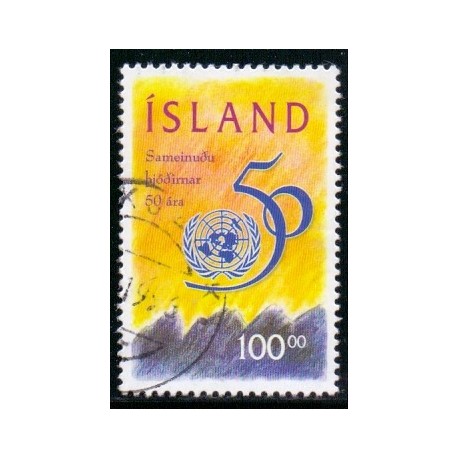 Island. 1995. FN's 50 Års jubilæum. AFA nr. 822 **  postfrisk st. stemplet FDC