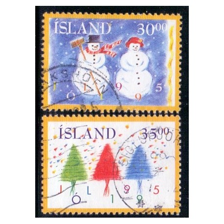 Island. 1995. Julefrimærker. AFA nr. 823-24 **  postfrisk st. stemplet FDC