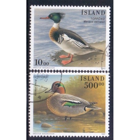Island. 1997. Svømmefugle. AFA nr. 847-48 **  postfrisk st. stemplet FDC
