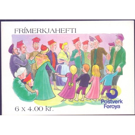 Færøerne frimærkehæfte AFA nr. 8A ** stemplet pf. st.