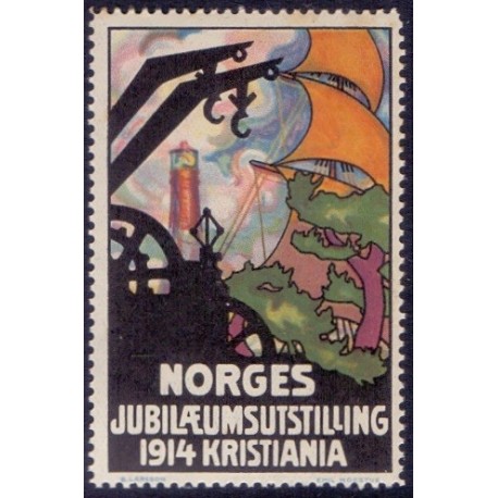 DK Mærkater/Cinderella Nordisk Søflyvning 1914 postfrisk med marginal på begge sider ?