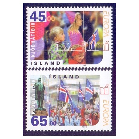 Island. 1998. Europamærker / CEPT. AFA nr. 875-76 **  postfrisk st. stemplet FDC