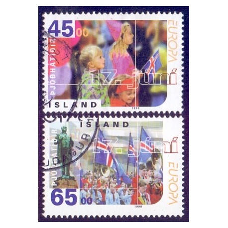 Island. 1998. Europamærker / CEPT. AFA nr. 875-76 **  postfrisk st. stemplet FDC