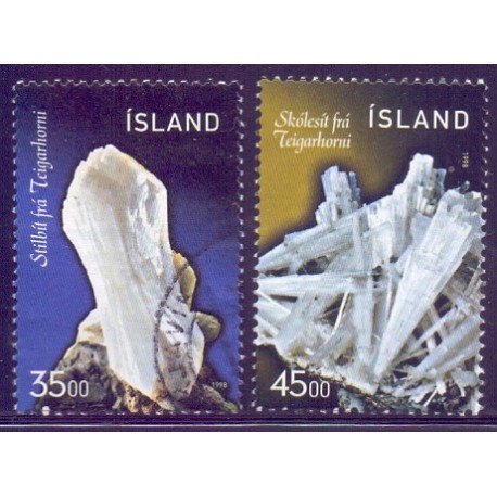 Island. 1998. Mineraler. AFA nr. 878-79 **  postfrisk st. stemplet FDC