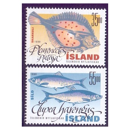 Island. 1999. Nyttefisk. AFA nr. 888-89 ** postfrisk st. stemplet FDC