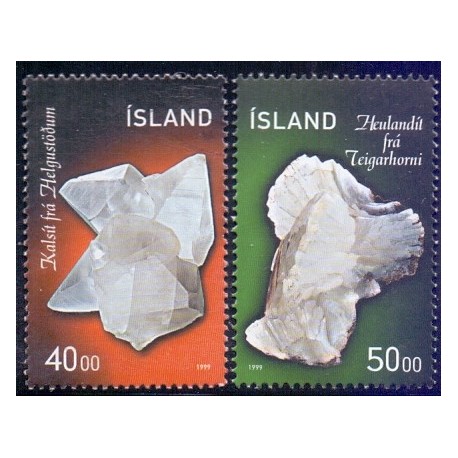 Island. 1999. Mineraler. AFA nr. 902-03 ** postfrisk st. stemplet FDC